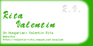 rita valentin business card